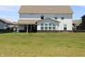 Spacious backyard with green lawn at 9640 Katana Cir, Fishers, IN 46040