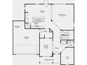 Open-concept floor plan featuring kitchen, dining area, great room, and a two-car garage at 6771 W Buck Stone Dr, McCordsville, IN 46055