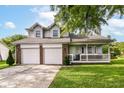 Charming two-story home featuring a front porch, attached two-car garage, and well-manicured lawn at 11612 E 75Th St, Indianapolis, IN 46236
