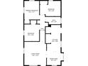 Detailed floorplan showing layout of bedrooms, bath, kitchen, and living spaces at 2840 Denison St, Indianapolis, IN 46241