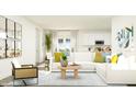 Bright, open-concept living room with modern furniture and decor at 15363 Alperton Rd, Fishers, IN 46037