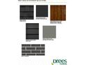 Exterior material selection includes roof, trim, siding, brick, and door colors for a cohesive design at 4988 Elaine Ct, Noblesville, IN 46062