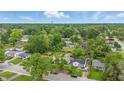 Aerial view of a residential neighborhood with lush greenery and well-kept homes on a bright, sunny day at 3615 N Dequincy St, Indianapolis, IN 46218