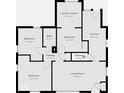 A floor plan with dimensions of bedrooms, bathroom, kitchen, living room, laundry room, and hallway at 3615 N Dequincy St, Indianapolis, IN 46218