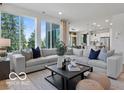 Bright, open-concept living room with large windows and modern neutral decor at 5925 Sterling Dr, Whitestown, IN 46075