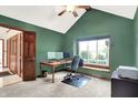 Cozy office space with natural light, desk setup, and a printer for an efficient work-from-home environment at 5953 Deer Hollow Ct, Pittsboro, IN 46167