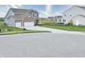 Two-story home in a suburban neighborhood with a well-maintained lawn and view of a nearby pond at 925 Bent Branch Cir, Greenwood, IN 46143