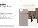 Kitchen color palette featuring cabinets, countertops, backsplash, faucet, hardware and lighting at 7317 Bayview Run, McCordsville, IN 46055