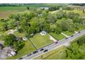 Aerial view of a lot with a blue border and a house, bordering a busy two-lane road at 2710 W State Road 38, Sheridan, IN 46069