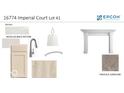 Selection of kitchen features including cabinets, countertops, and fireplace surrounds at 16774 Imperial Ct, Fishers, IN 46040