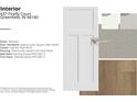 A showcase of interior finishes including door style, carpet, flooring, and wall and trim paint colors at 637 Firefly Ct, Greenfield, IN 46140