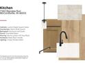 Kitchen finishes featuring cabinets, countertops, backsplash, faucet, flooring, hardware and lighting for a home in Indiana at 7343 Bayview Run # 11-604, McCordsville, IN 46055