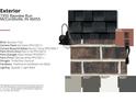 Exterior close up featuring Bourbon Trail brick, Hot Stone cement plank, and Black Widow garage paint at 7355 Bayview Run, McCordsville, IN 46055