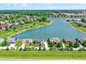 Breathtaking aerial view of a residential neighborhood surrounding a pristine lake at 6882 Bladstone Rd, Noblesville, IN 46062