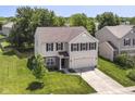 Inviting two-story home with lush lawn, mature trees, and an attached two-car garage at 12343 Slate Dr, Fishers, IN 46037