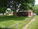 Fenced backyard featuring mature trees providing ample shade and privacy at 213 S Coventry Dr, Anderson, IN 46012