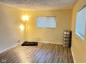 Bright living room with wood floors, large windows, and modern lamp adding warmth and style at 4114 N Butler Ave, Indianapolis, IN 46226