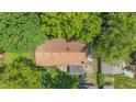 Birds eye view of house surrounded by lush trees and shrubbery in a verdant neighborhood at 5240 Southdale Dr, Indianapolis, IN 46217