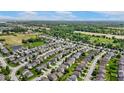 Expansive aerial view of a neighborhood with lush green spaces and mature trees at 8447 Wanda Lake Dr, Camby, IN 46113