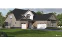 New construction home with two car garage and black brick foundation is beautifully designed at 4295 Hamilton Run, Zionsville, IN 46077