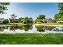 Scenic view of the pond and lush surroundings, offering a tranquil retreat for residents at 8223 Thoroughbred Run, Indianapolis, IN 46256