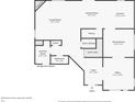 First floor layout featuring living room, dining areas, kitchen, office, and laundry room at 10402 Shakamak Way, Indianapolis, IN 46239