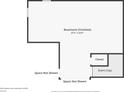 Basement layout showing finished area and additional space at 10402 Shakamak Way, Indianapolis, IN 46239