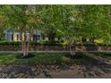 Landscaped front yard with mature birch trees complimenting this home's exterior at 900 W Busby St, Lebanon, IN 46052