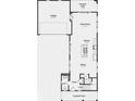 This floor plan features the garage, great room, kitchen, covered patio, powder room, foyer, covered porch, and dining area at 15958 Meadow Frost Ct, Fishers, IN 46037