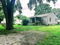 The well-manicured lawn is surrounded by mature trees, creating a serene and private outdoor space at 196 Bakemeyer St, Indianapolis, IN 46225