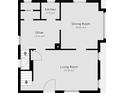 A floor plan showing kitchen, dining room, living room and other spaces at 4715 E New York St, Indianapolis, IN 46201