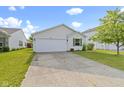 Charming single-story home featuring a well-maintained lawn and an attached two-car garage at 3423 Summer Breeze Cir, Indianapolis, IN 46239