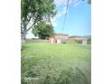 Large back yard with plenty of green space and storage sheds at 731 Sunset Blvd, Greenwood, IN 46142