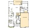 Detailed first floor plan showcasing the kitchen, Gathering room, study, and 4-car garage layout at 19602 Wood Farm Pl, Westfield, IN 46074