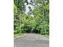 Gated driveway entrance featuring the American flag and a flag on the opposite side surrounded by dense green foliage at 5055 Turkey Track Rd, Martinsville, IN 46151