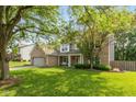 Inviting two-story home with brick and siding, showcasing a well-manicured lawn and traditional architectural details at 6683 Manchester Dr, Fishers, IN 46038