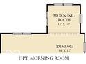 Optional morning room floor plan with dimensions 11' x 10' alongside the dining at 19791 Moorpark Lndg, Noblesville, IN 46062