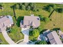 Aerial view of a home with a backyard, well-maintained landscaping, and a patio area for outdoor enjoyment at 14109 Secretariat Ct, Carmel, IN 46074