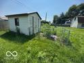 Backyard storage shed with yard and garden at 2914 E Blue Ridge Orch, Shelbyville, IN 46176