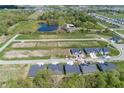Beautiful aerial view of a developing neighborhood surrounded by lush green spaces and a serene pond at 3914 Holly Brook Dr, Westfield, IN 46062