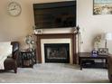 Close up of the fireplace and mantle in the living room at 2925 Morgan Trl, Martinsville, IN 46151