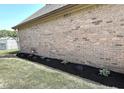 Side exterior wall with neatly lined landscaping and mulch adding a touch of elegance to the property at 920 Corey Ln, Plainfield, IN 46168