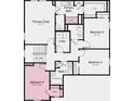 Second story featuring primary suite, three bedrooms, two bathrooms, and laundry room at 2157 Bear Oak Way, Shelbyville, IN 46176