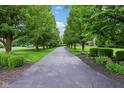Long driveway lined with mature trees leading to a well-maintained home at 8301 Cooper Ln, Zionsville, IN 46077