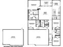 Floorplan showcasing the layout of the home with bedrooms, kitchen, great room, and a garage at 7877 Magnolia St, New Palestine, IN 46163