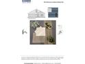 Floor plan of a beautiful one-story home with color samples and fixtures in the D.R. Horton Brunson's Landing Chatham plan at 1175 Mcbride St, Greenfield, IN 46140