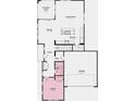 First floor plan featuring a guest room, kitchen, garage, and a covered patio at 16067 Meadow Frost Ct, Fishers, IN 46037