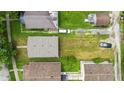 Overhead view capturing the layout of homes, driveways, and neighboring yards in the residential area at 2524 E 17Th St, Indianapolis, IN 46218