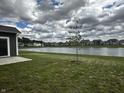 Large grassy backyard with a lovely pond view at 6729 Birmingham Ave, McCordsville, IN 46055