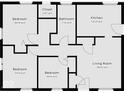 Detailed floorplan showcasing bedroom, bathroom, closet, kitchen, and living room dimensions at 4648 Brookville Rd, Indianapolis, IN 46201